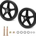 Parts Camp 16" Lawn Mower Wheels 16 x 1.75'' Spoked Plastic Wheel and Tire For Garden cart/Pressure Washer/Generator/Wheelbarrow/Trolley/Dolly Wheel/Push Mowers/Hand truck tires(Set of 2)
