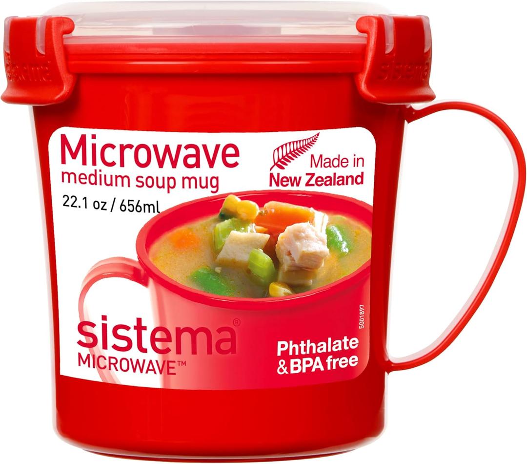 Sistema Microwave Soup Mug with Lid and Steam Release Vent (22.1 Ounces)