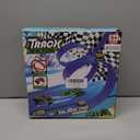 16 Ft Flexible Car Race Track, Flex Ramp with 12 Suction Cups, Compatible with Hot Wheels and Diecast 1/64th Cars, Double Tracks Long Rolls Up Portable Racetrack (Blue)