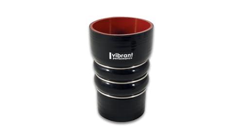 Vibrant Power 11861 Hose Coupler, Silicone, 4ply Aramid Reinforced, Charge Air Cooler (CAC) Bellows, 3.00 in. Inlet I.D, 2.50 in. Outlet I.D, 6.00 in. Overall Length, 3 Rings, Black