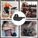 3 x Weight Lifting Grips for Men Women, Rubber Gym Grips Pads for Palm Protection, Anti-Slip Hand Palm Protection Wrist Wraps, Fingerless Workout Gloves for Men, Exercise Support Accessories (Black)