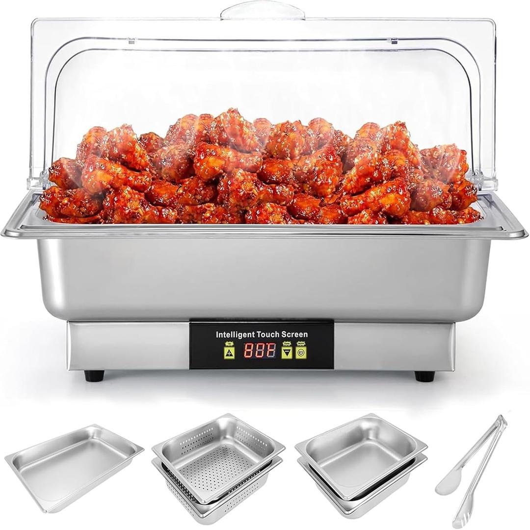 Dyna-Living Electric Chafing Dishes for Buffet, 9.5QT Full Size & Half Size