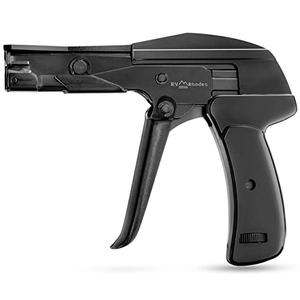 RV RHODES 42708 Zip Tie Gun/Cable Tie Install Tool, Adjustable Tension with Built-In Cutter, for Nylon Ties up to 1/4”- Black