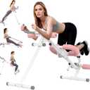 Foldable Ab Machine, 5-in-1 Adjustable Ab Trainer for Home Gym, Full-Body Core Workout Equipment with 10 Length Levels, LED Display & Silent Rollers | Sit-Up & Rowing Machine for Abs Sculpting