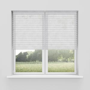 Foiresoft No Tools Pleated Fabric Shades, Temporary Window Blinds, No Drilling Self Adhesive Blinds, Easy to Cut and Install, Trim at Home, Cordless Light Filtering White, 35in X 70in, 2Pack
