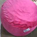 ULTIMATE SACK | 2 Ft Foot Stool | Pink Fur | Foam Filled - Removable Washable Cover