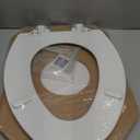 Mayfair Linden Slow Close Toilet Seat, Non Slip Heavy Duty Wood, Easy Install, Elongated, White