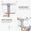 Baby Bassinet Bedside Sleeper, 3-in-1 Rocking Bassinet for Baby with 6-Level Height Adjustable, 4 Wheels & Breathable Mesh Walls, Portable Bedside Bassinet with Mattress for Newborn