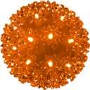 Christmas Lights Ball 5.5" Outdoor Hanging Sphere Lights 50 LED Orb Orange Starlight Sphere for Tree Porch Bedroom Christmas Decorations, Orange