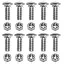 1/2-13 x 1-1/2" Stainless Steel Bumper Bolt, Flat Washers 304 Stainless Steel 18-8 Full Thread,Compatible with General Motors Chevrolet Buick Oldsmobile Pontiac Cadillac GMC Trucks,Silver 10 Sets