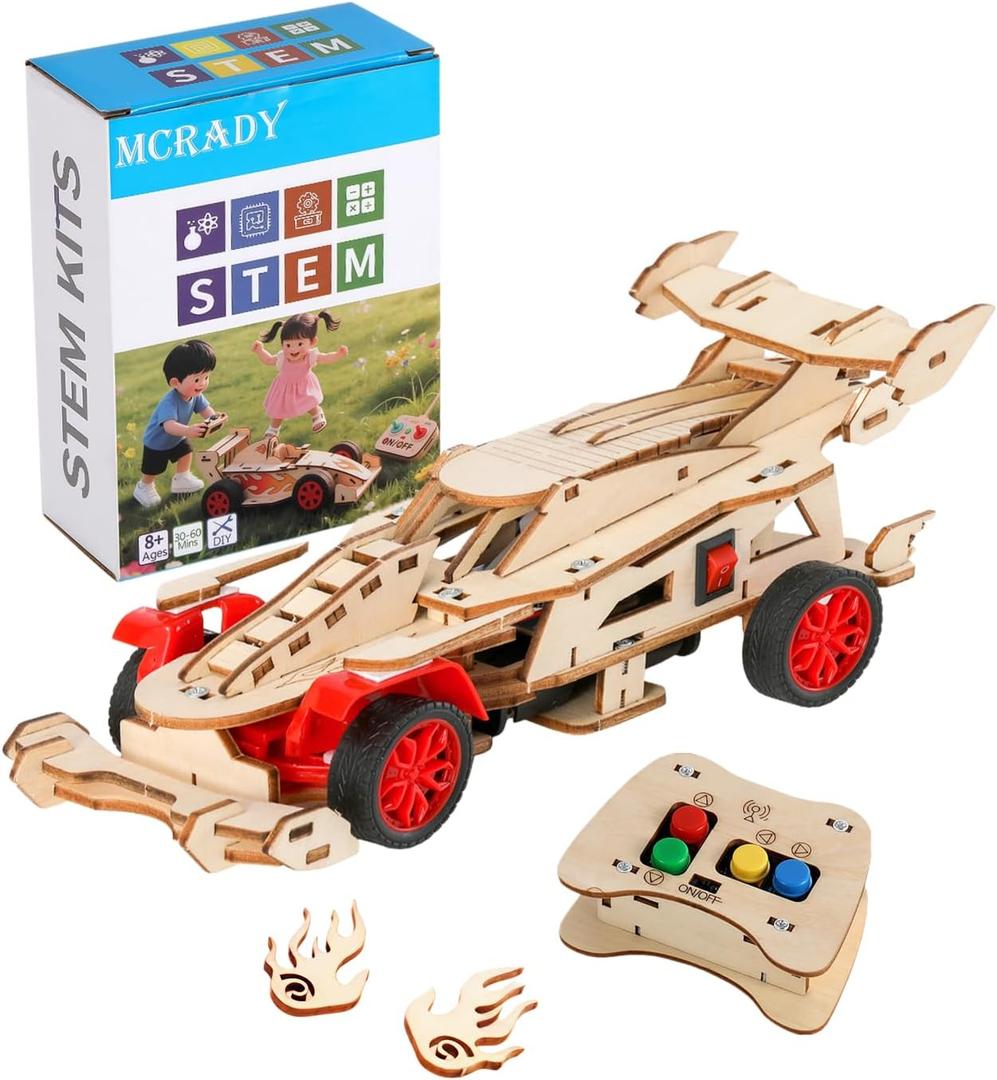 STEM Toys for Boys 8-12, Remote Control F1 Car STEM Building Kit for Kids, 3D Puzzle Science Kits Gift for Boys & Girls Age 8-14 | Birthday Gift Ideas for 8,9,10,11,12,13,14 Year Old Kids (Natural Color)