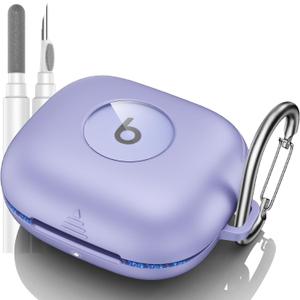 for Beats Powerbeats Pro 2 Case Cover, Shockproof Magnetic Case for Powerbeats Pro 2 2025 Wireless Earbuds, Magnetic Lock Lid Protective Cover with Cleaner Kit & Carabiner (Purple)