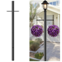 Zonon 1 Set 7 ft Outdoor Lamp Post with Cross Arm, 80 in H x 3 Inch Dia Direct Burial Light Pole with Wiring Hole for Driveway Pathway, Yard, Garden, Weather-Resistant Galvanized Steel, Black