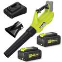 Pro Chaser Battery Powered Cordless Blower - 380 CFM with 2 X 4.0Ah 20V Batteries & Fast Charger, Lightweight Electric Leaf Blowers, 2 Variable Speed, Ideal for Yard, Patio & Sidewalk (Green)