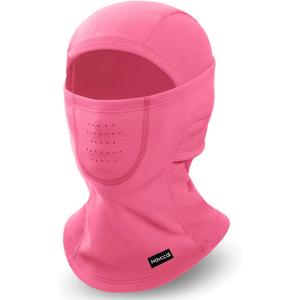 Breathable Kids Balaclava Ski Mask, Winter Warm Face Mask for Boys Girls Fleece Neck Warmer for Cold Weather (Rose Pink)