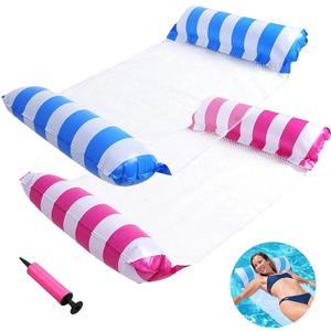 Pool Hammock Floats Water Chair Foldable Inflatable Swimming Floating Lounger for Family Adults -2 Pack (Pink and Blue)