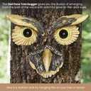 Bits and Pieces - 'Owl Face' Tree Hugger - Yard Decoration - Whimsical Tree Sculpture Outdoor Tree Face - Garden Decoration - Garden Peeker Yard Art