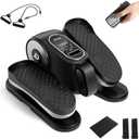 Under Desk Elliptical Machine, Ellipse Leg Exerciser As Seen On TV with Remote, 12 Speed Levels for Whole Family, Forward & Reverse Direction, Auto & Manual Mode, Quiet Portable Machine, Home & Office, B;lack and Gray 