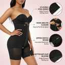 Fajas Colombianas for Women Tummy Control Shapewear Strapless Body Shaper Shorts Butt Lifter & Zipper Crotch (Black, S)