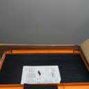 Eisen Mechanics Rolling Work Table, Adjustable Mobile Tray Table for Shop, Garage, DIY. Tool Tray Cable with Wheels. 220 lb. Capacity, Orange