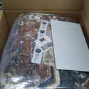 RESARE-Area Rug 9X12 Rug for Living Room-Machine Washable Rugs for Bedroom-Soft Vintage Blue Orange Non Slip Carpet- Rug for Dining Room Office Under Bed or Table