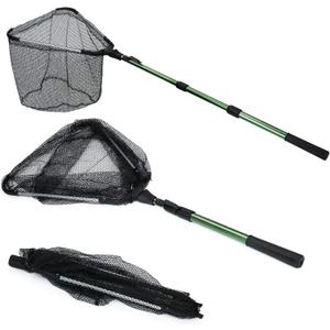 RESTCLOUD Fishing Landing Net with Telescoping Pole Handle, Fishing net Freshwater for Kids Men Women, Extend to 61 Inches, Full Extended