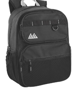 Summit Ridge Travel Backpack for Men and Women, Spacious Work Daypack with Water Bottle Pockets (Black)