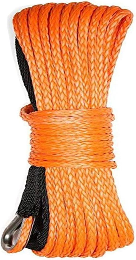 Synthetic Winch Rope 5/16 Inch x 100ft 12000LBS Synthetic Winch Line Cable Rope for Off Road ATV UTV SUV (Orange)