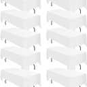 10 Pack White Tablecloths for 8ft Rectangle Tables 60 x 126 Inch - Polyester Table Cover Stain and Wrinkle Resistant Washable Fabric Table Clothes for Wedding Party Banquet Reception Restaurant