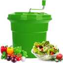 5 Gallon Commercial Salad Spinner and Dryer, Large Manual Vegetable Washer & Greens Dryer with Drain Tube, Heavy-Duty & FDA Listed for Restaurant, Home, Farm Use