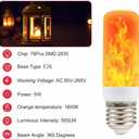2 x 2-Pack LED Flame Light Bulbs with 4 Flickering Modes & Gravity Sensor, E26/E27 Base  Realistic Flickering Light Bulbs for Christmas, Halloween, Fireplace, and Party Decor  Warm Yellow