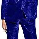 Women's Sequined Fashion Suit Set One Button 2 Piece Wedding Tuxedos Blazer Pants Prom Party Outfit, 2XL