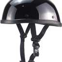 Motorcycle Half Helmet Beanie Cruising Skull Cap Small Helmets for Motorbike Scooter Chopper Moped Scooters Electric (Gloss Black, Smal)