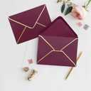 50 PCS Invitation Envelopes, 5x7 Envelopes for Invitations Red Envelopes for 5x7 Cards A7 Luxury Envelopes Mailing Envelopes for Wedding, Graduation