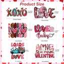 2 x 6Pcs Valentines Day Iron On Transfers - Valentine's Day Heat Transfer Vinyl for Clothes Pillow Hoodie Apron - Leopard Love Heart Design for Valentines Shirts for Women - DIY Craft Supplies