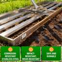 36x12 inch Lawn Leveling Rake,Heavy-Duty Stainless Steel Landscape Rake with an Adjustable 78'' Extra Long Handle Lawn Leveling Tool for Yard,Backyard,Garden,Golf,Farm,Pasture