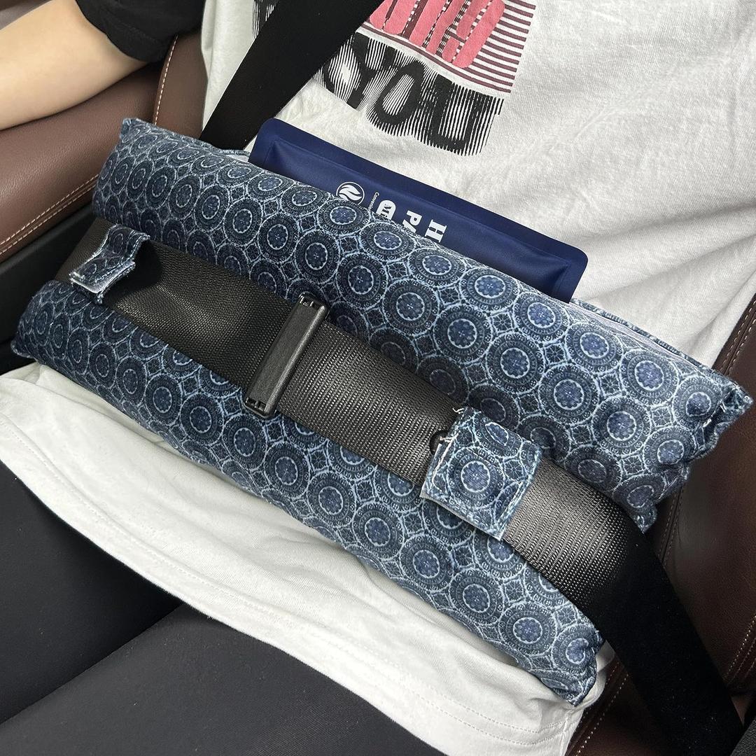 Mastectomy Pillow Hysterectomy Pillows C Section Recovery Must Haves Essentials Products Seat Belt Cushion Post Surgery Gifts for Women Breast Pillow Cushion with Insert Ice Pockets,Bohemia-black