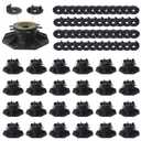 24-Pack Adjustable Decking Supports, with Replaceable 24-Pack Deck Block Heads for Tiles, 40-70mm Height Range, Plastic Pedestals Deck, Effortless Leveling & Drainage, Heavy-Duty Deck Foundation