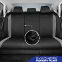 Skechers Car Seat Covers, Luxury Faux Leather Seat Covers,Waterproof Anti Slip Car Seat ProtectorFull Set ,Car Accessories Airbag Universal Fit for Most Cars, Vans, Trucks, SUV, Grey