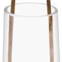 3.3" Wide Modern Farmhouse Metal Hurricane Candle Holder with Handmade Sturdy Glass Sleeve in Antique Brass for Pillar Candle & Plants, Glass Hurricane Lantern, Industrial, Minimalistic