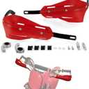 PSLER 2PCS Dirt Bike Hand Guards - Fits 0.86 inch (22mm) & 1.1 inch (28mm) Handlebars, ATV Handguards, PP Plastic & Aluminum, Compatible with Off-Road Bikes, Motocross, MX, ATV, Red