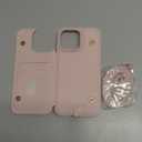 Crossbody Wallet Case for iPhone 13/iPhone 14 with Strap,RFID Blocking Leather Flip Case for Women with Card Holder,Magnetic Purse Shockproof Cover with Kickstand,Lanyard,Pale Pink