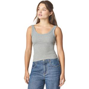florence by mills Women's Sweet Solstice Ribbed Tank Top (Large, Heather Grey)