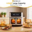 NEWBULIG Air Fryer 6.34QT Airfryer with Visible Window 400℉ Fast Heating Stainless Steel Air Fryers Oven with Nonstick and Dishwasher-Safe Basket 8-in-1 Cooking Preset with Timer Auto-Off