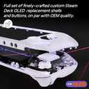 eXtremeRate Replacement Full Set Housing Shell with Buttons for Steam Deck OLED, Custom DIY White Faceplate Back Plate Trackpad Case for Steam Deck OLED Console - Without Console
