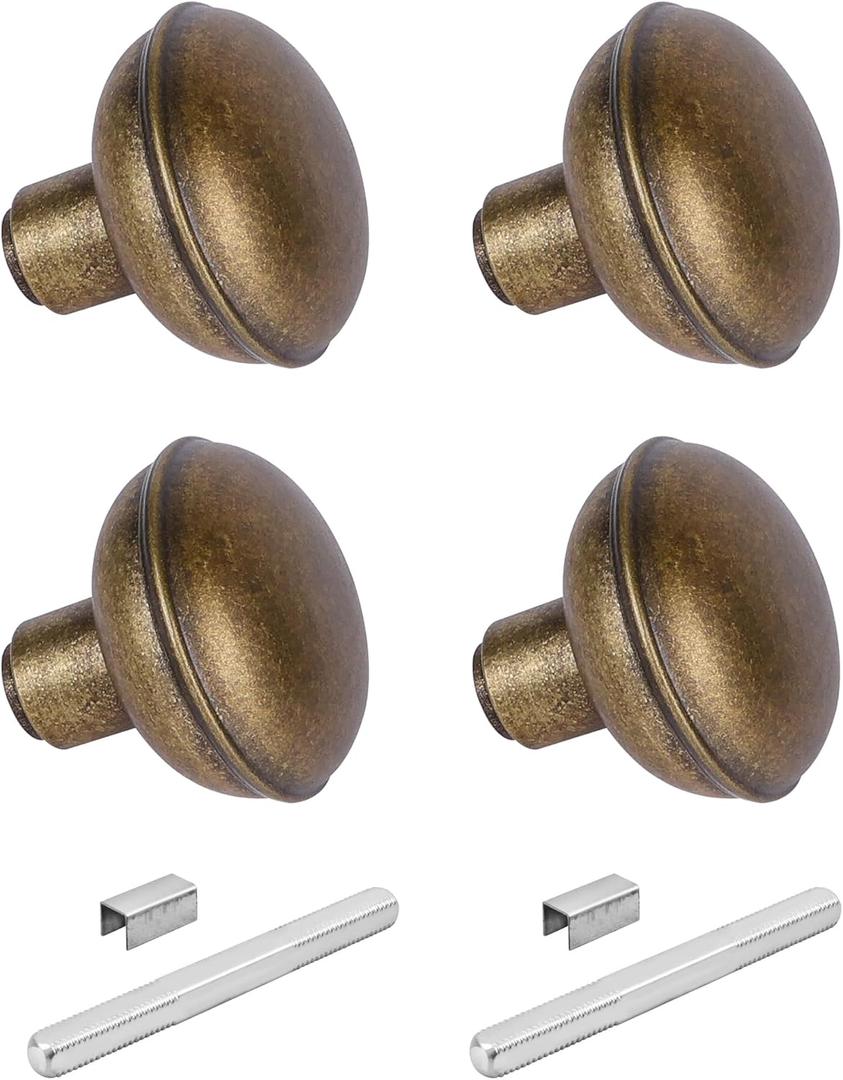 2 Pack Vintage Antique Brass Door Knob Set with Spindle, Vintage Old Style Door Knobs Replacement Set for Mortise Lock Interior Doors