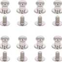 MroMax 0.24"x0.31" (DXH) Modern Style Small Single Hole Pull Handle Zinc Alloy Mini Pull Handle Round Knobs for Tiny Jewelry Box Cute DIY Gift Box Decoration with Screws Silver Tone 12Pcs (6mm)