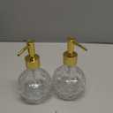 Glass Soap Dispenser Bathroom Hand Soap Dispenser with Stainless Steel Pump Liquid Soap and Lotion Dispenser Vintage Soap Dispenser Set for Bathroom Kitchen (Brushed Gold)