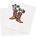 Yee Haw Cowboy Boots Cocktail Napkins Western Country Cowgirl Retro Vintage Party Disposable Beverage Bar Paper Napkins 100Pcs 4.5 x 4.5 2-ply (Yee Haw Cowboy Boots)