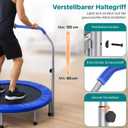 SereneLife 40" Foldable Mini Trampoline for Adults - Compact Fitness Rebounder with Adjustable Foam Handle, Exercise Trampoline with Max Load 330lbs, Indoor/Garden Whole-Body Workout
